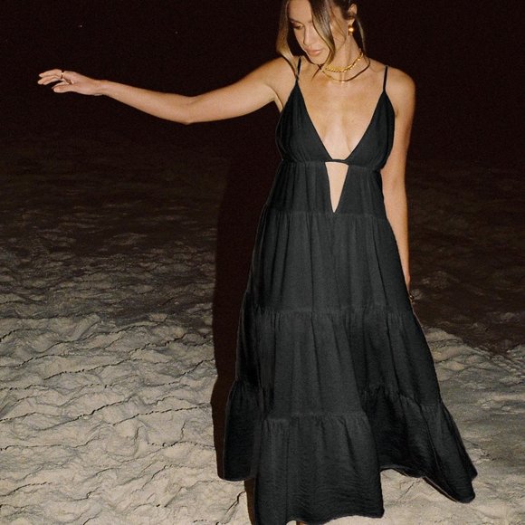 Sndys Indigo Dress Black Maxi - Picture 1 of 4